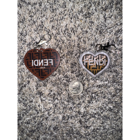 Fashion Heart Keychain Brown/Gold One Size - Picture 2 of 4